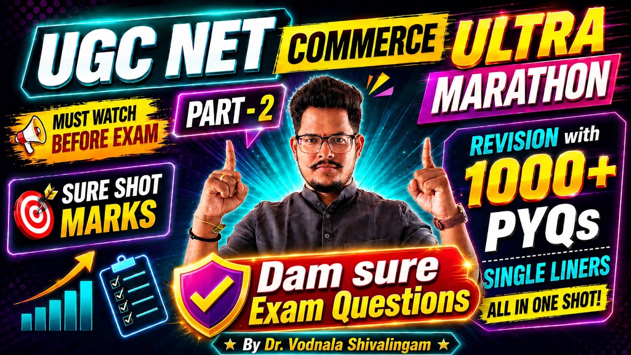 UGC NET Commerce Ultra Revision Marathon with PYQs Single Liners by Shiva sir #achieversaddaugcnet