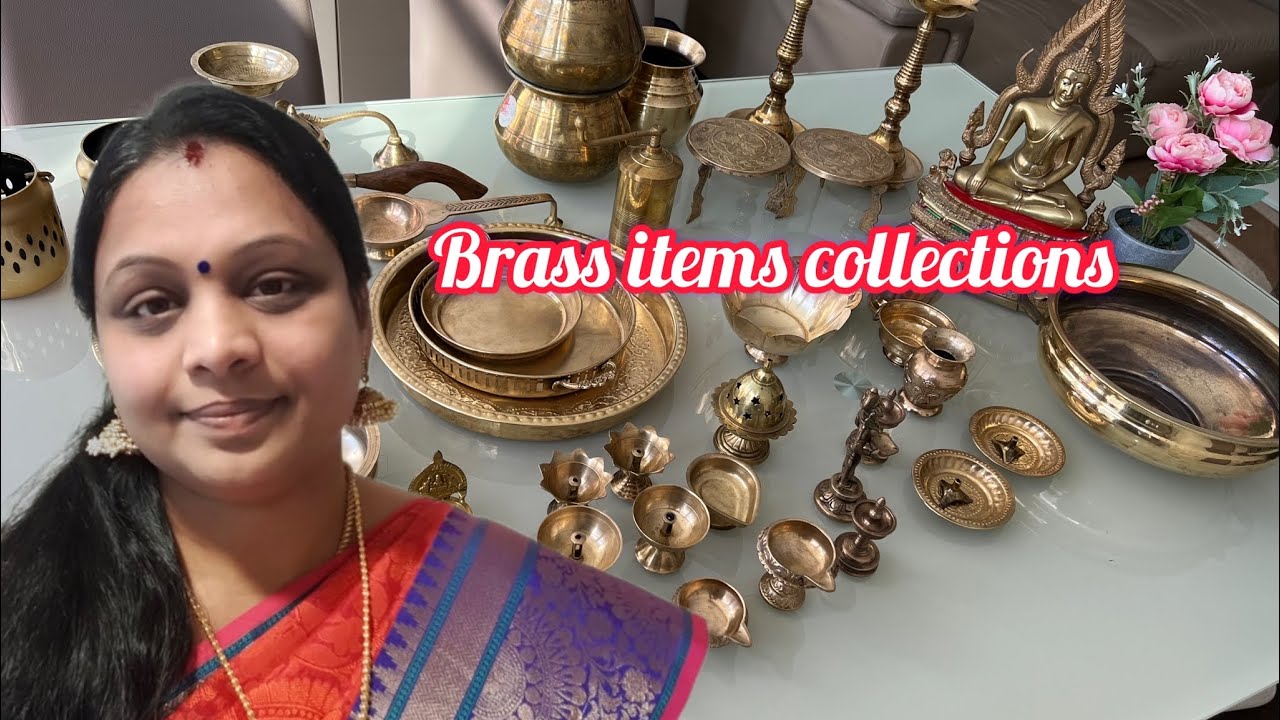 My brass collections in Tamil| Brass pooja collections | items from India to UAE Tamil vlog