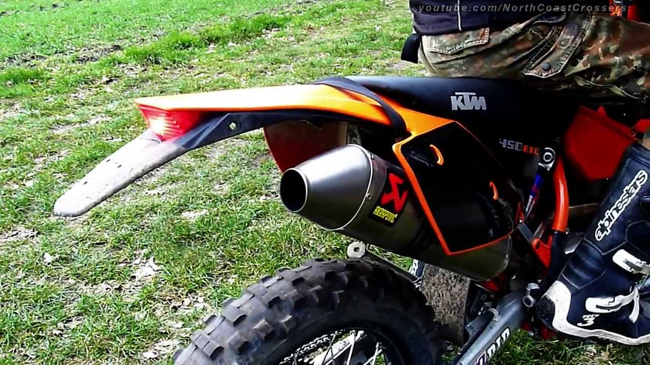 KTM EXC 450 Akrapovic titan with/without dB-Killer [HD]