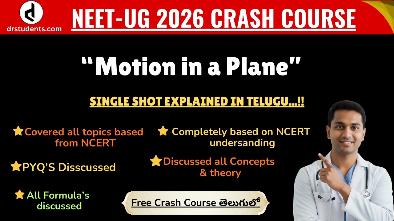 Motion in a Plane || PHYSICS NEET-UG 2026 YT CLASSES IN TELUGU..! || #drstudents  #neet2026