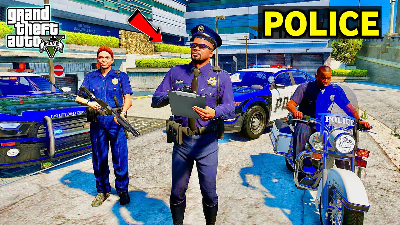 Franklin Become Police Officer To Earn Money In GTA 5 | SHINHCAN and CHOP
