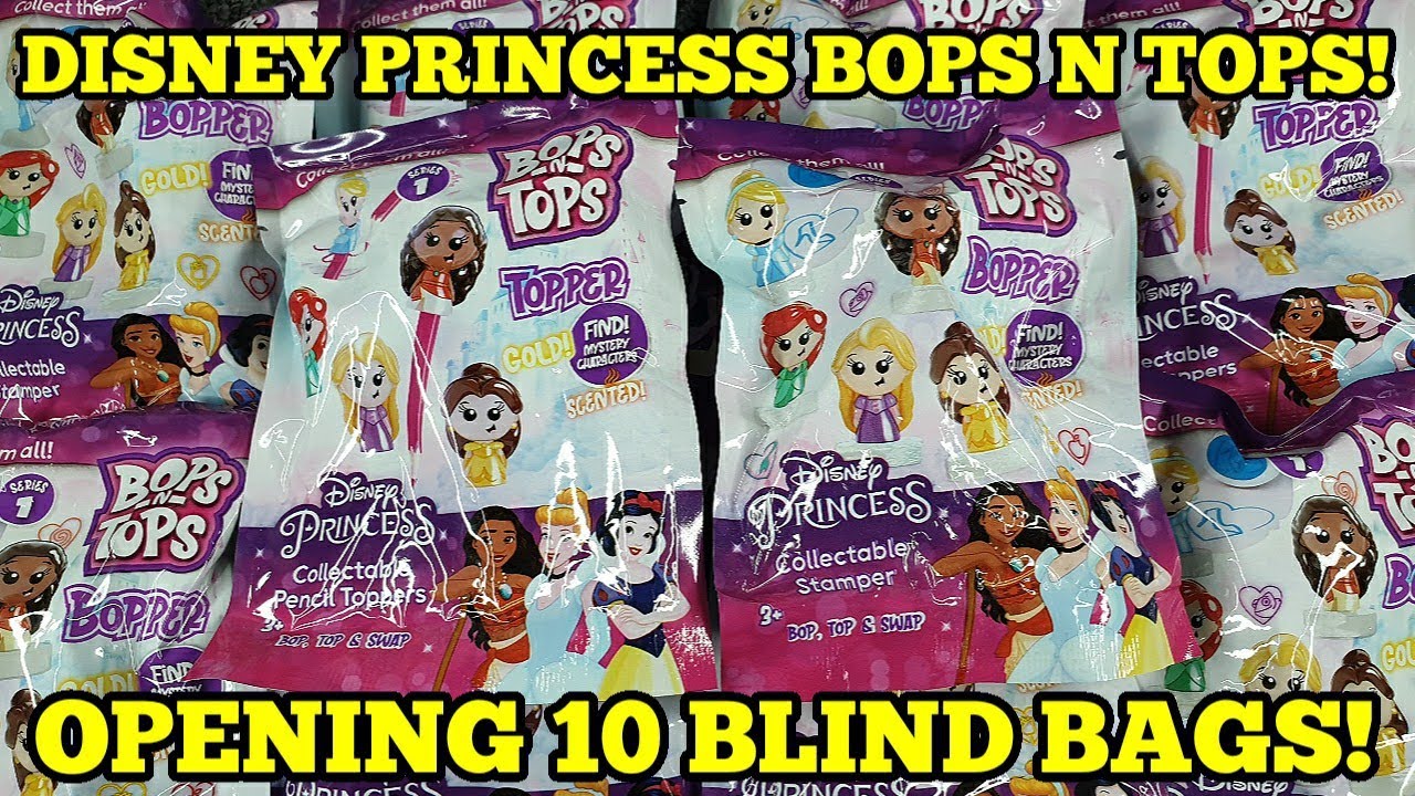 Disney princess bops and tops blind bags openings!