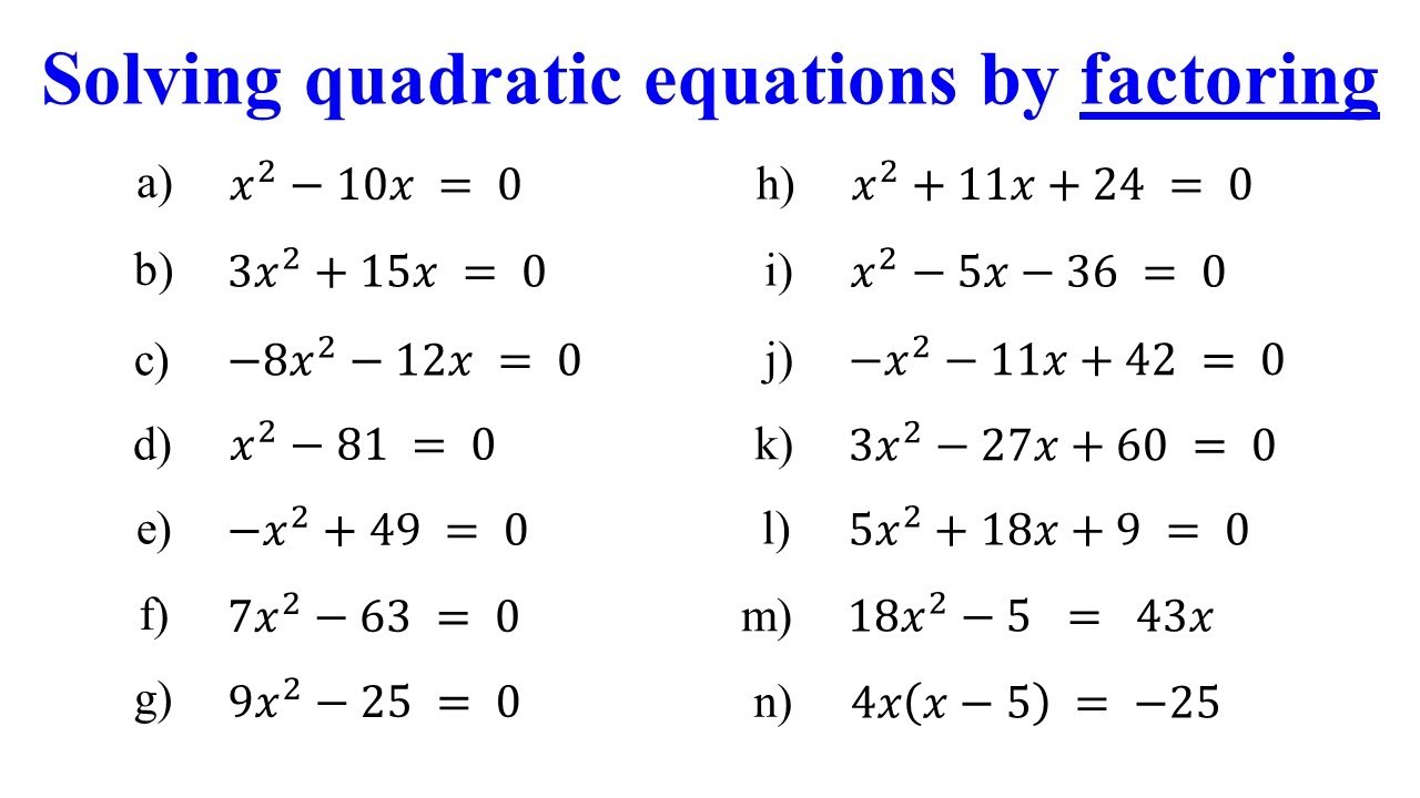 Solving Quadratic Equations by Factoring EASY & FAST │Algebra