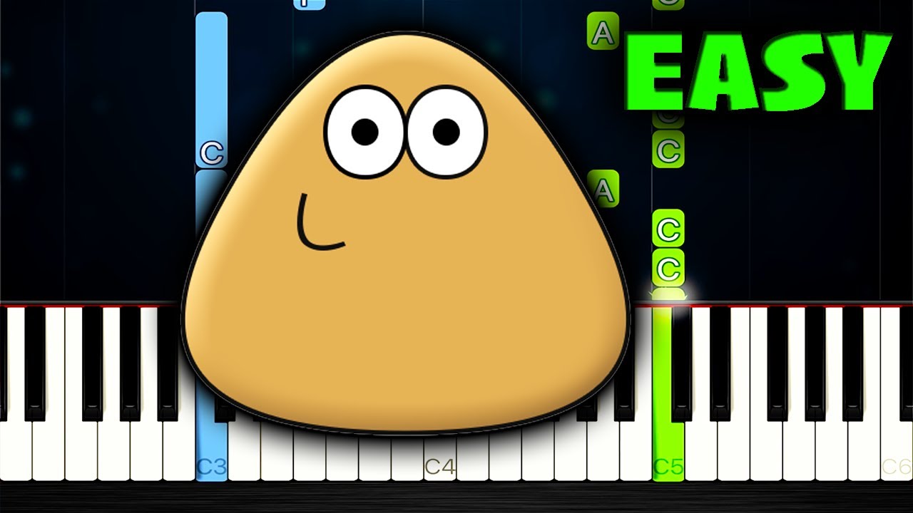 Pou Cliff Jump Theme - EASY Piano Tutorial