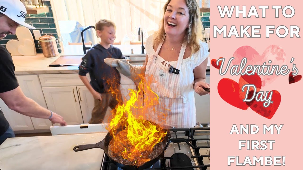Valentine’s Day Dinner | New York Strip w/ Brandy Peppercorn Cream Sauce + Molten Chocolate Cakes