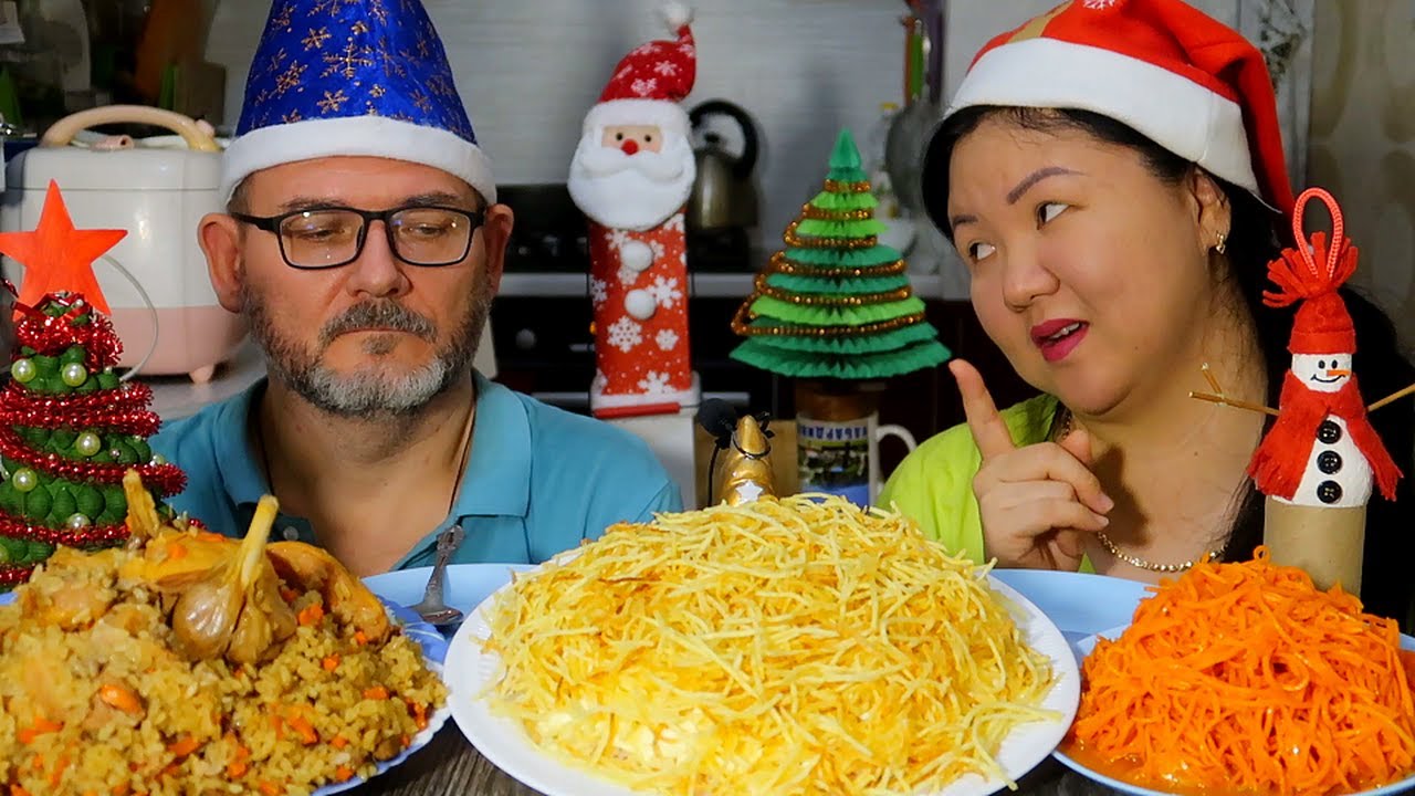 Мукбанг Салат Стог Сена /  Анекдоты от зрителей /Mukbang Salad Haystack