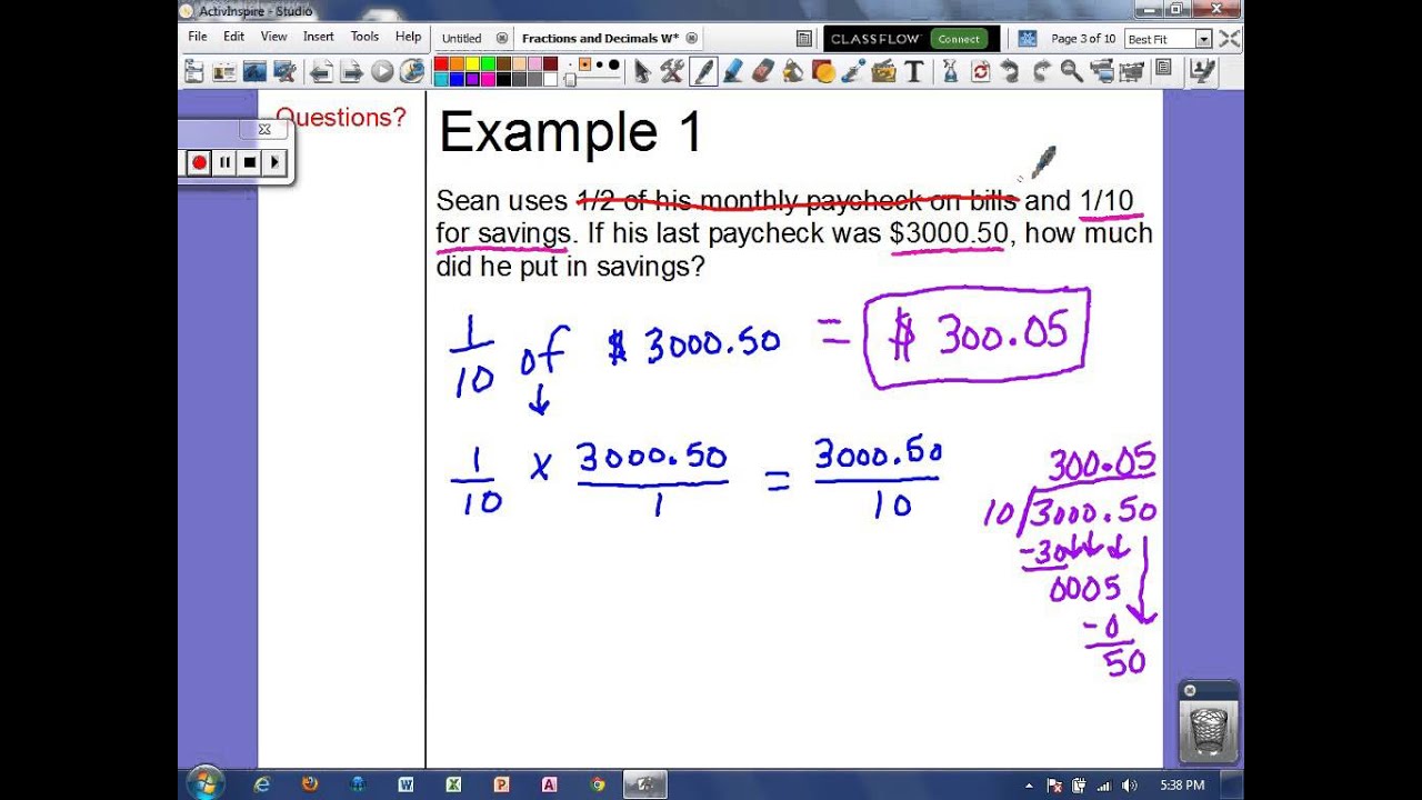 Word Problems with Fractions and Decimals