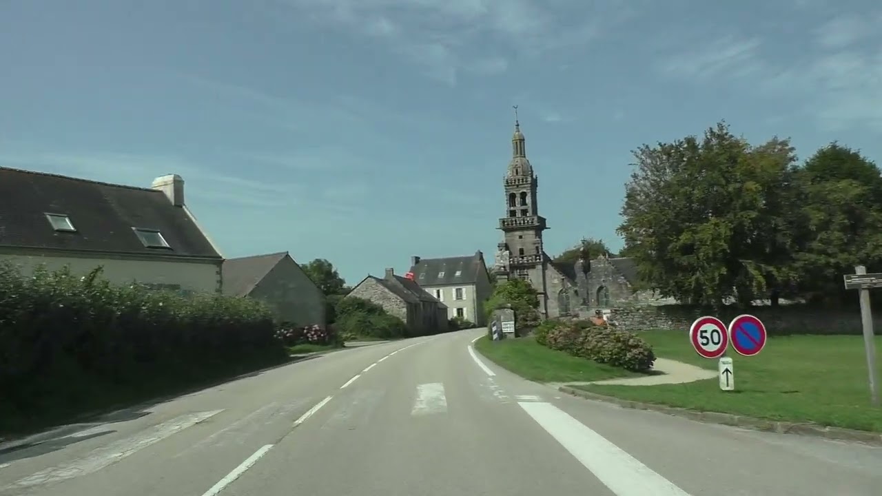 Driving On The D887 From 29150 Châteaulin To 29560 Telgruc-sur-Mer, Finistère, Brittany, France