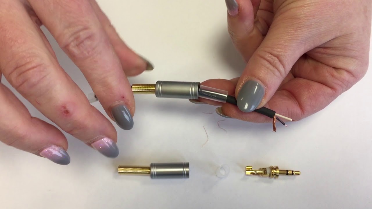 Montageanleitung-142: Klinkenstecker, gerade Ausführung 3,5mm stereo, 24 K vergoldet