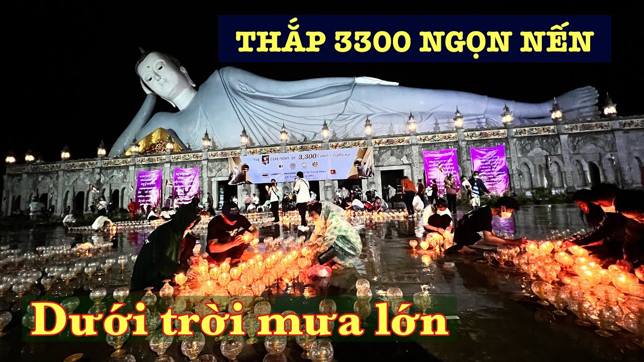 Thắp 3300 ngọn nến tại chùa som rong Sóc Trăng.!