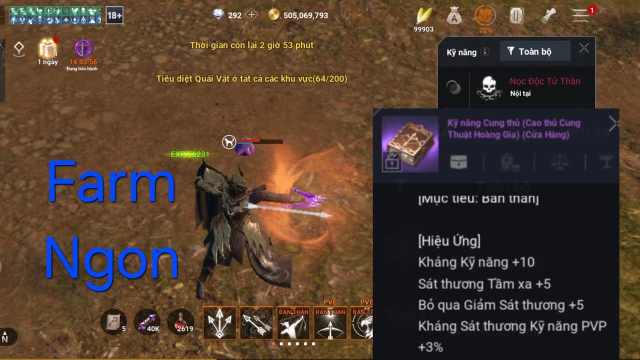 Cung Học Skill Tím Farm Map Cao Ngon Lành Anh Em Nhé 😊