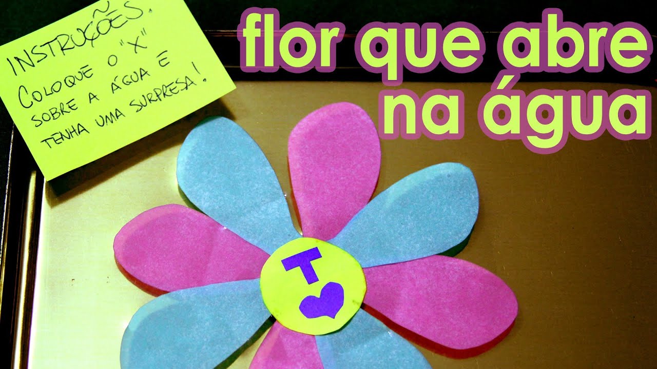 CARTÃO da flor de ORIGAMI que abre na água (cartão para o DIA DAS MÃES)