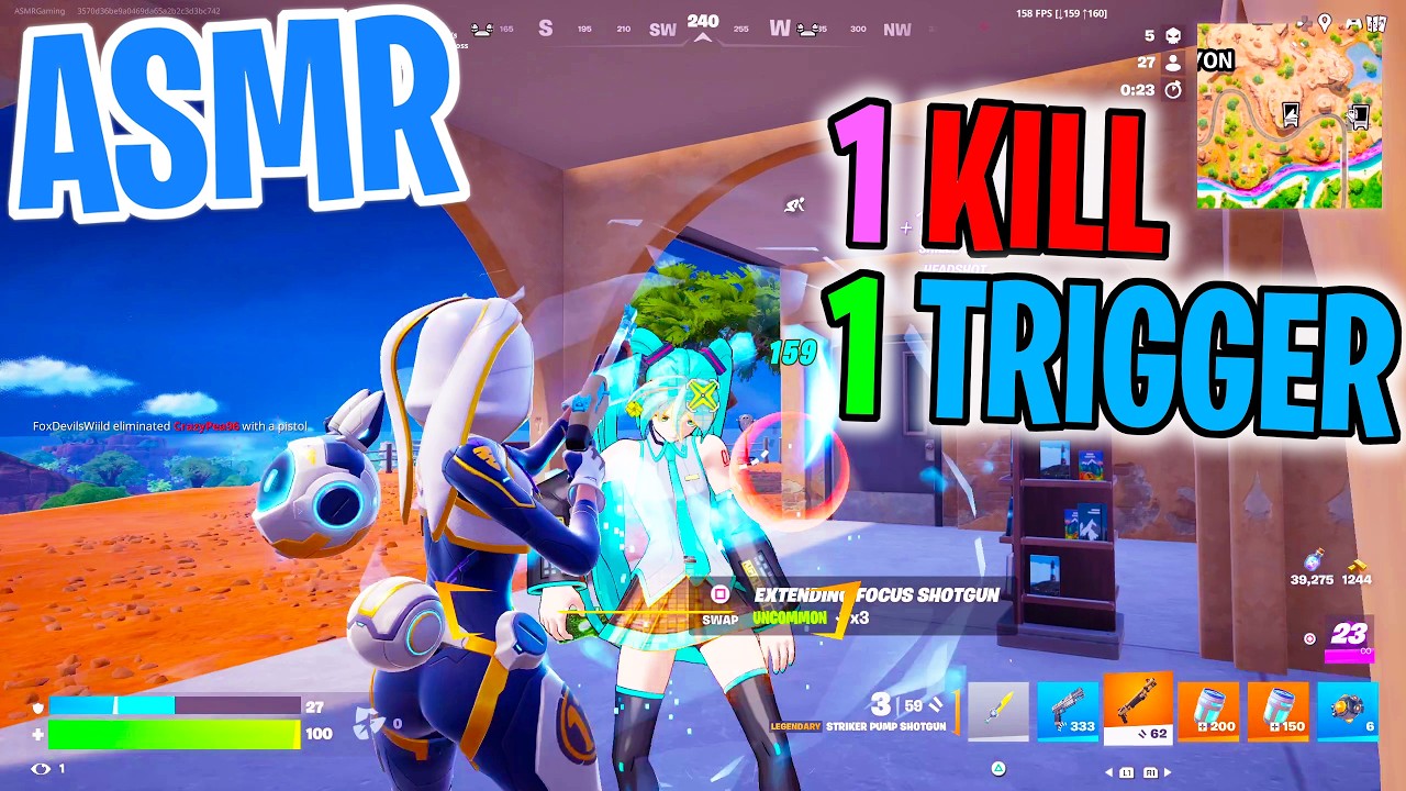 ASMR Gaming 😴 Fortnite 1 Kill = 1 Trigger Relaxing Mouth Sounds 🎮🎧 Controller Sounds + Whispering 💤