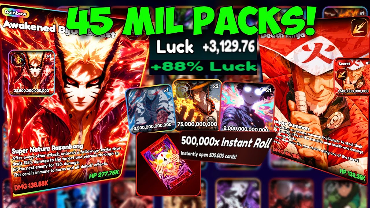 3100 LUCK! I Pulled RAINBOW 22.5T Awakened Bijuu Beast! Anime Card Clash (45M Packs Opening)