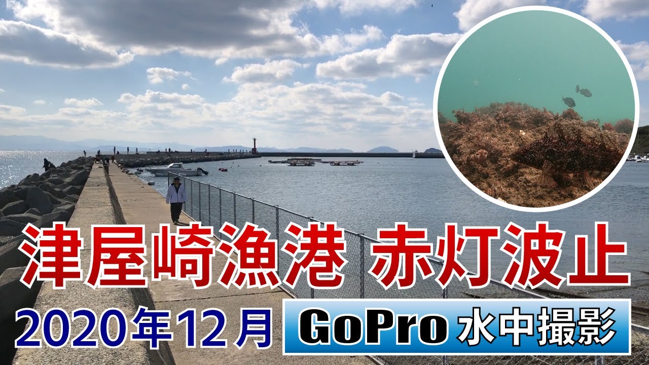 津屋崎漁港の赤灯波止でGoPro沈めてみた