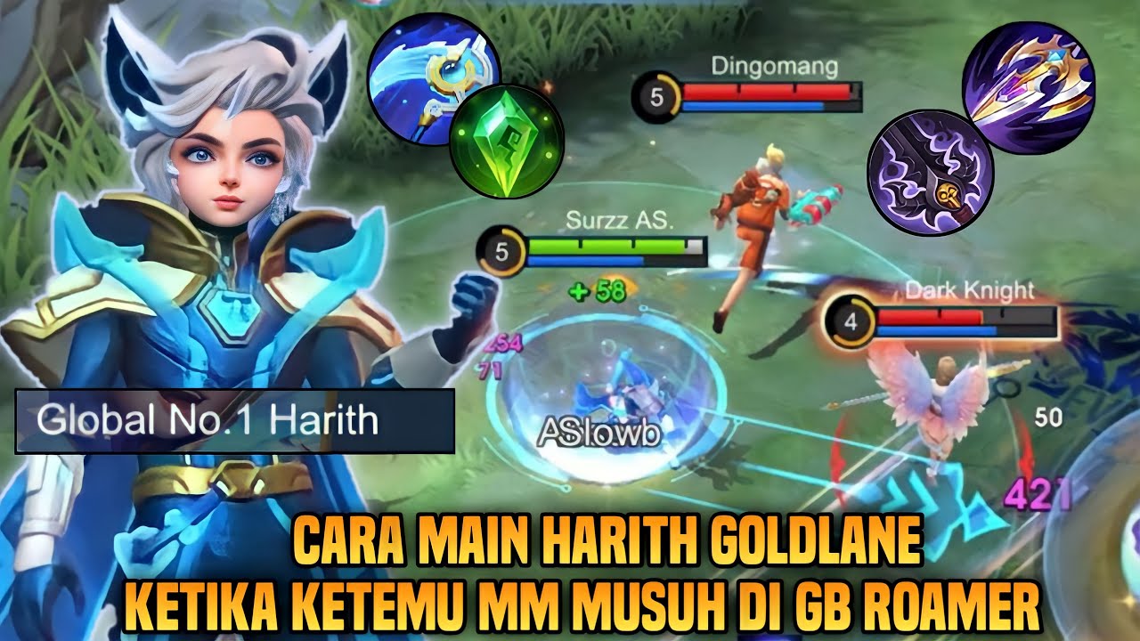 CARA MAIN HARITH GOLDLANE KETIKA MELAWAN MARKSMAN DI GB ROAMER ! HARITH TOP 1 GLOBAL BUILD - MLBB