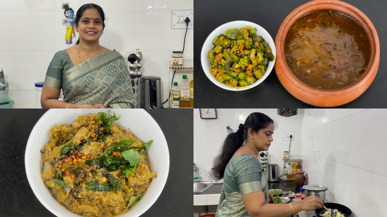 Tuesday Cooking Vlog | Brinjal Chutney For Idli | Poondu Kuzhambu | Vendaikkai Curry