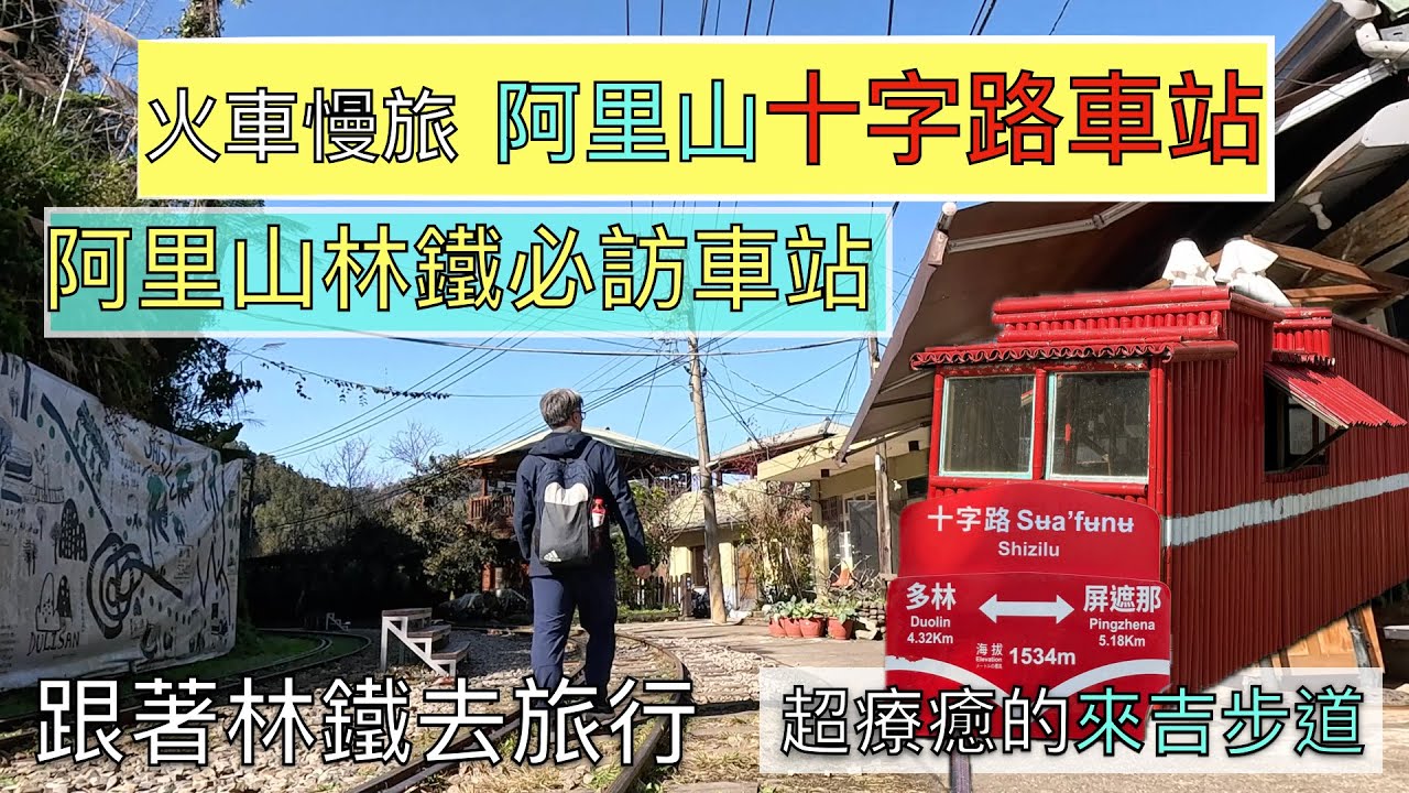 火車慢旅  阿里山 十字路車站 嘉義輕旅行 Day2 ep201『跟著林鐵去旅行,寧靜的十字路車站,遠眺大山的觀景台,走訪十字村,十字國小,穿梭杉林,竹林間的來吉步道,很值得來走走,』