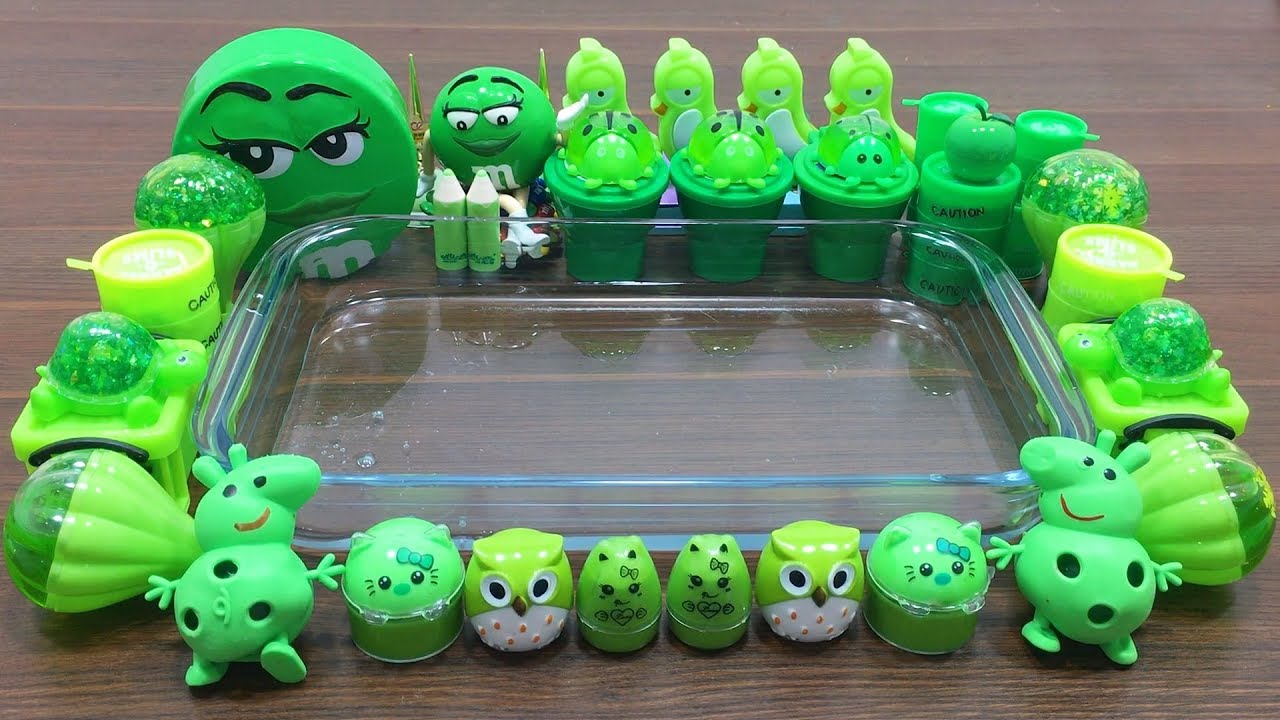 Special Series #1 GREEN | Mixing Random Things into Clear Slime | Misa Slime