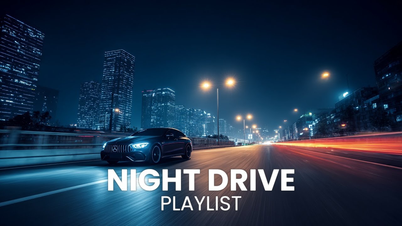 High Speed Night Drive Through Neon Streets and Empty Highways