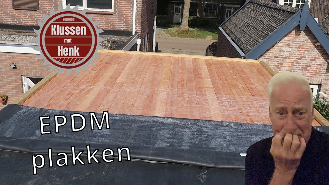 Carport voor de Camper bouwen - Deel 3. EPDM lijmen