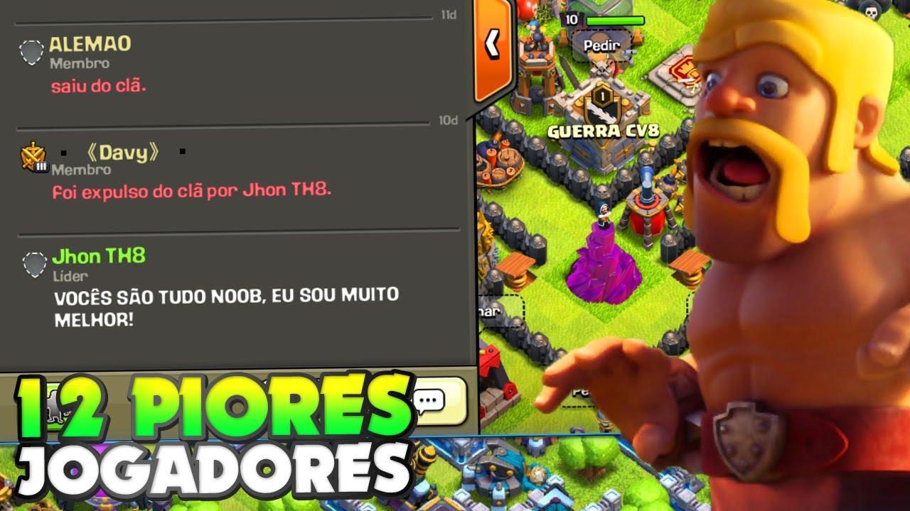 12 PIORES TIPOS DE JOGADORES QUE EXISTEM NO CLASH OF CLANS!!