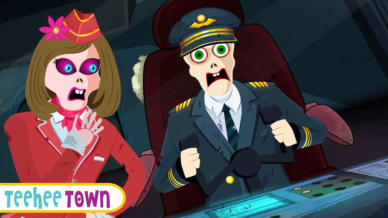 EP1 | Five Skeletons Flying In The Airplane | Midnight Adventure | Spooky Rhymes for Teehee Town
