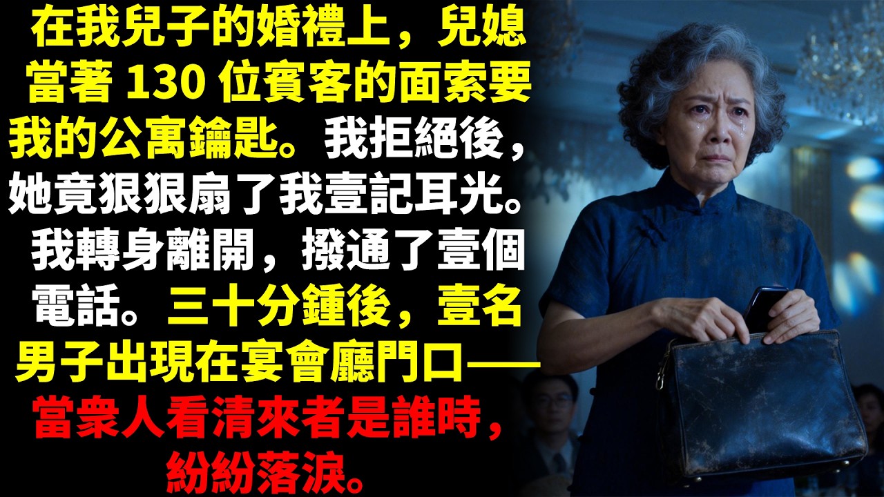 我的兒媳扇了我壹巴掌，索要我的公寓鑰匙。厲聲要求我出去!