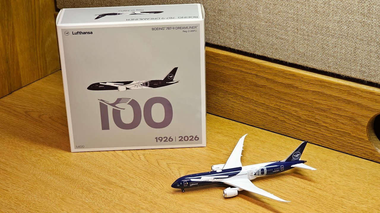Обзор модели самолета NG Model в масштабе 1/400 Lufthansa Boeing 787-9 в юбилейной ливрее, посвящ...
