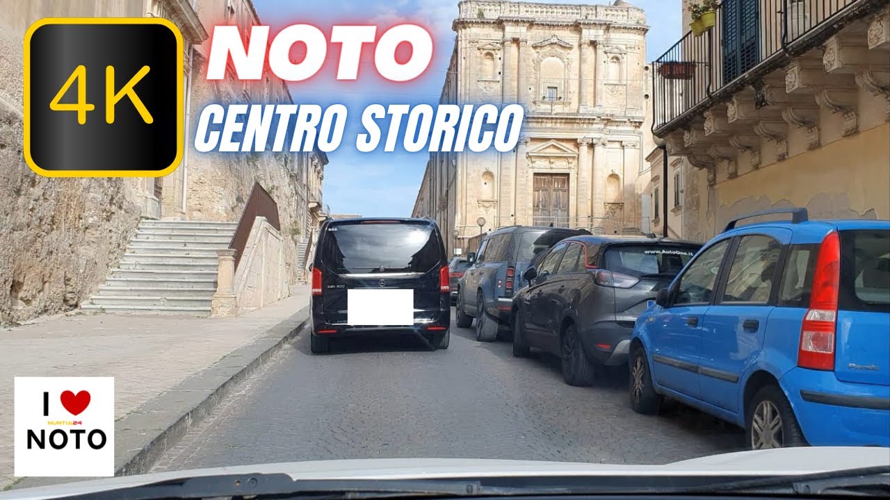 4K NOTO CENTRO STORICO - DOWNTOWN | 4K DRIVING IN SICILY | SPECIALE INFIORATA 2023 🌸