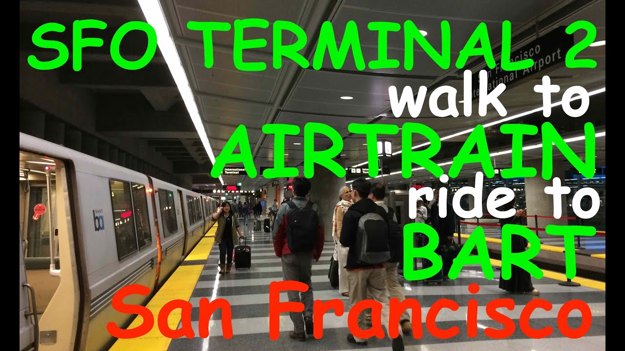 San Francisco Travel 🇺🇸 | SFO Terminal 2 walk to AirTrain and AirTrain ride to BART