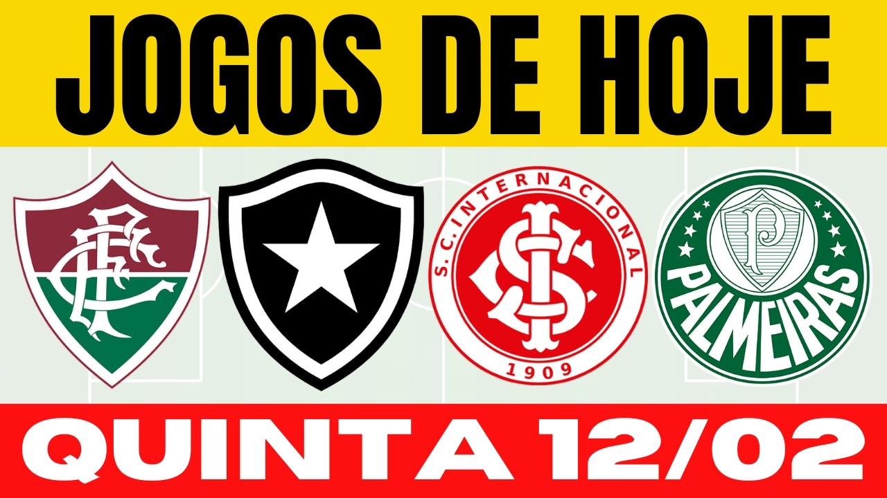 ⚽ JOGOS DE HOJE | BRASILEIRÃO 2026 | Quinta 12/02/2026 | 🔥 Agenda COMPLETA | Jogos de Hoje AO VIVO