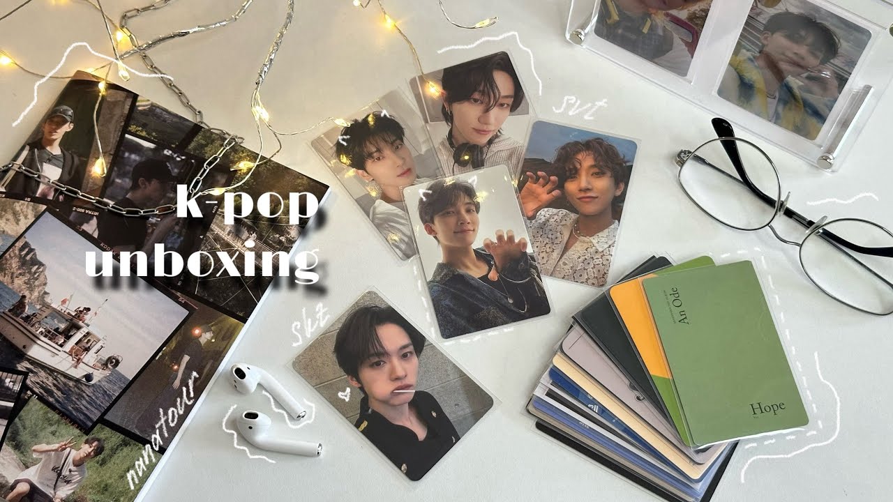 ₊⊹ распаковка карт seventeen и stray kids ⊹ ࣪ ˖ nana tour unboxing ⋆.˚