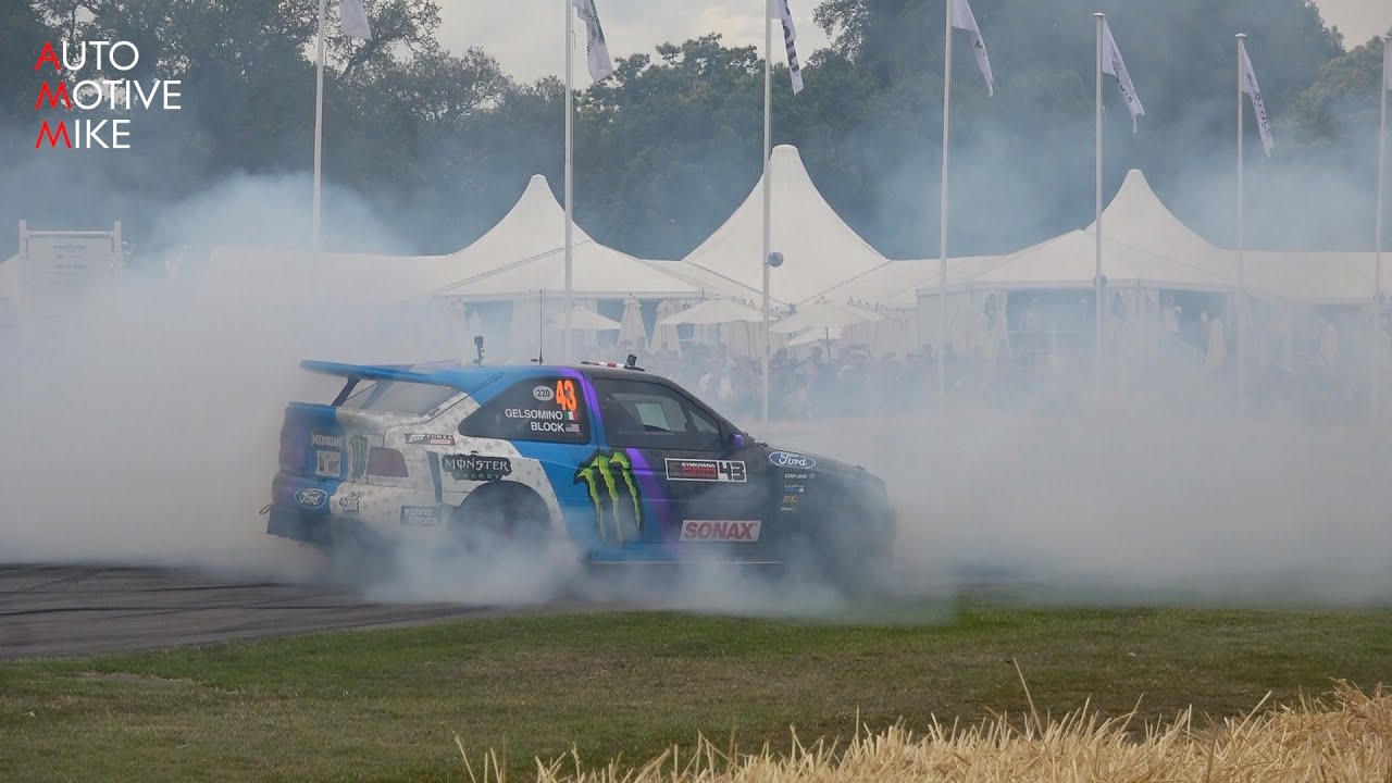 Ken Block hooning in his Ford Escort 