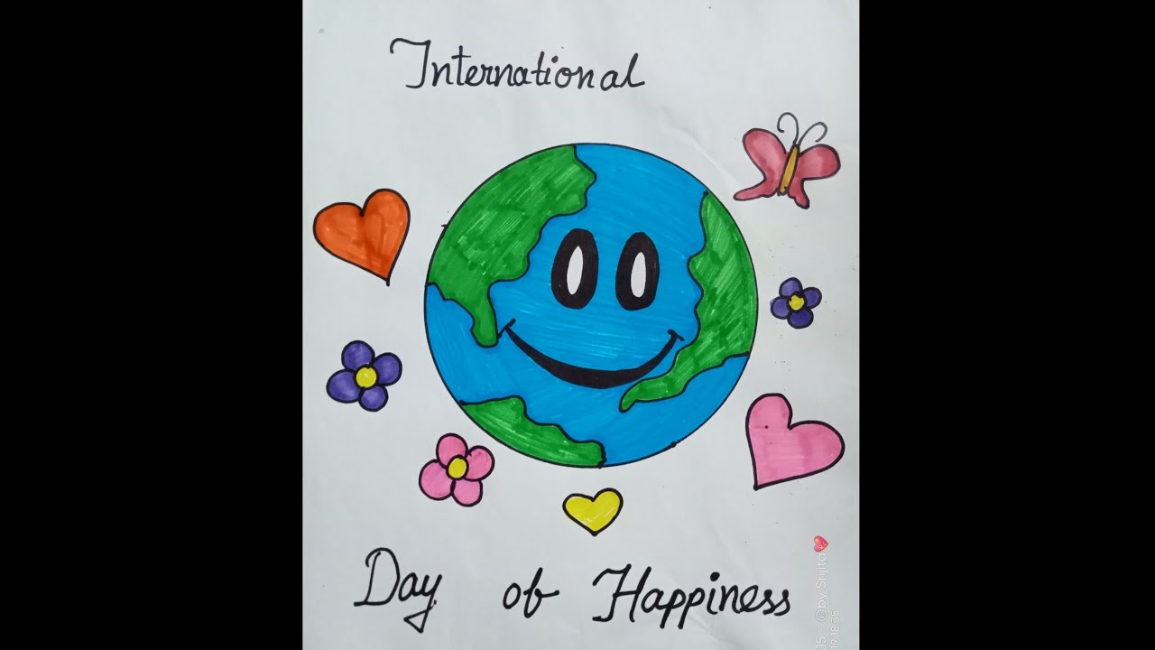World Happiness Day Drawing// Happiness Day Drawing// Easy drawing// World Happiness Day