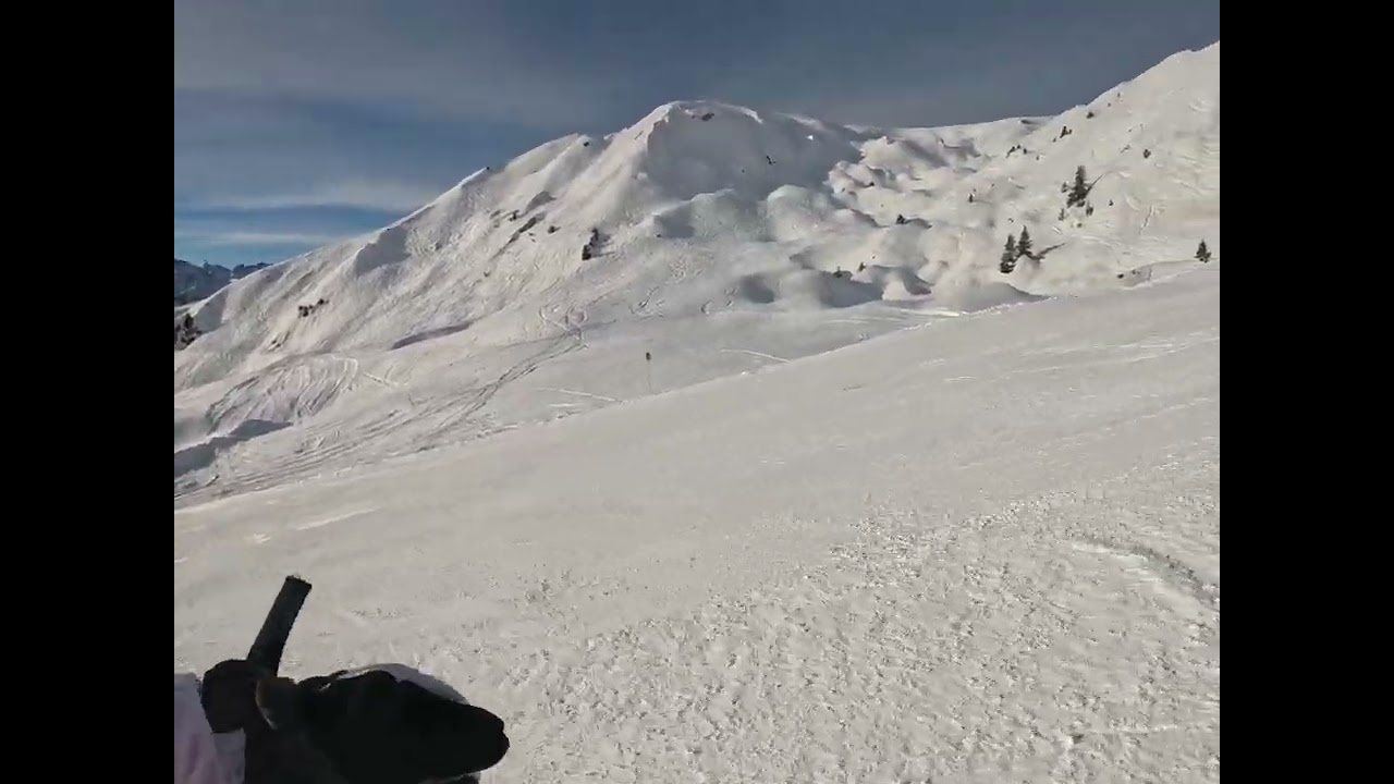 La Plagne France red piste Hara-Kiri January 2025 4K