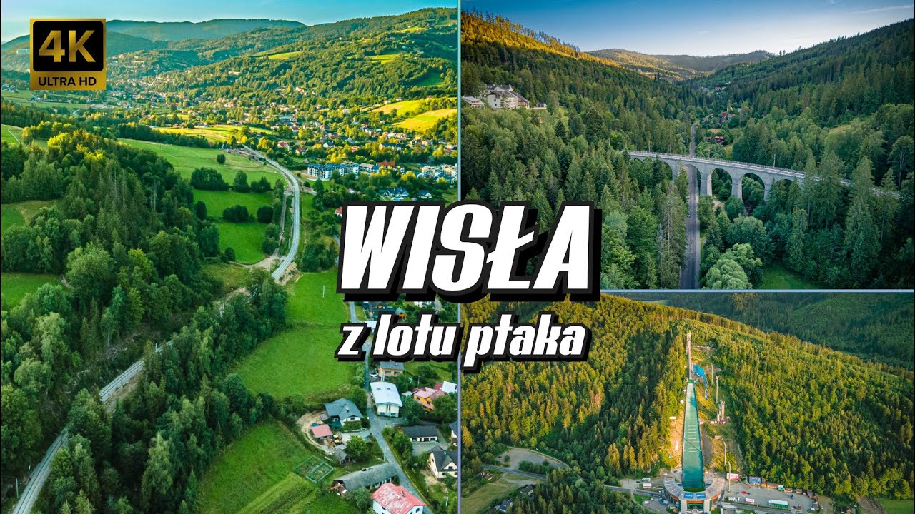 Bajeczna WISŁA z lotu ptaka(4K) #zlotuptaka #wisła #beskidśląski