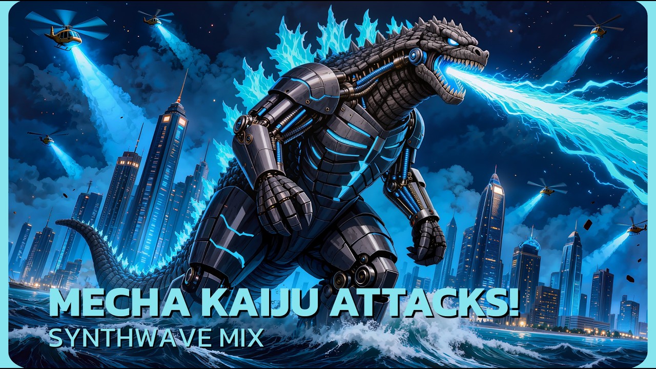 Mecha Kaiju Attacks! | Epic Cyberpunk Synthwave Music