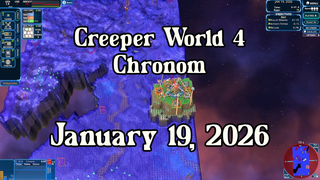 Creeper World 4 Daily Map –  January 19, 2026 | No Commentary