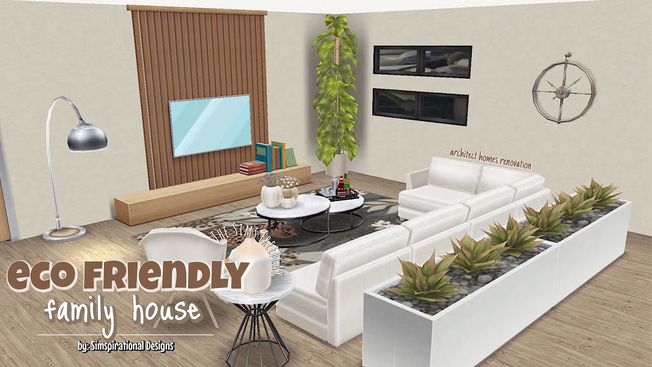 ECO FRIENDLY FAMILY HOUSE | The Sims Freeplay | House Tour | Floor Plans | Simspirational Designs