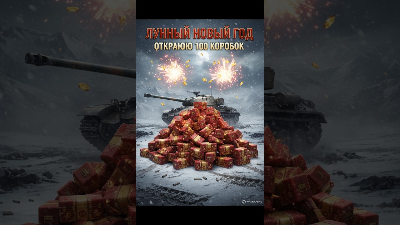 ОТКРЫВАЮ 100 КОРОБОК - Лунный НГ  #shorts #wot #worldoftanks #woteurope #woteu #sandrowot #сандровот