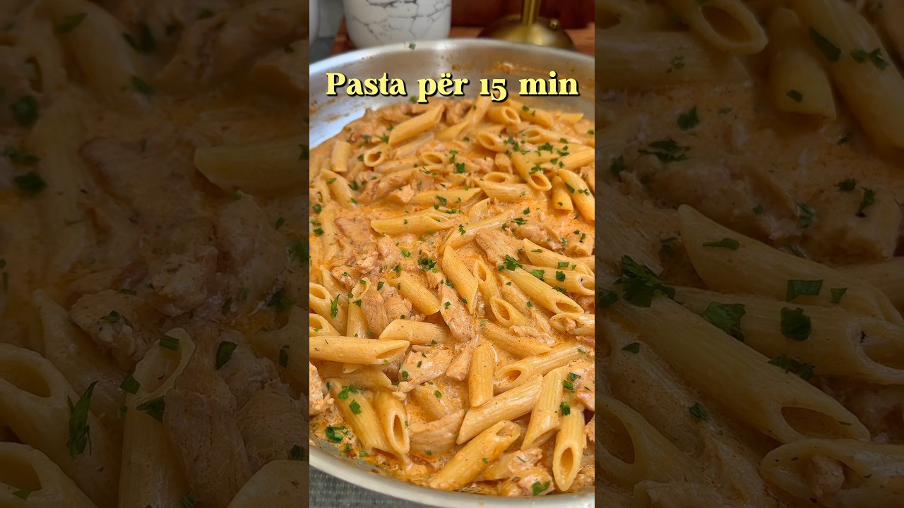 PASTA P&Euml;R 15 min/ ME FILETO PULE E PANA #chickepasta #alfredochickenpasta