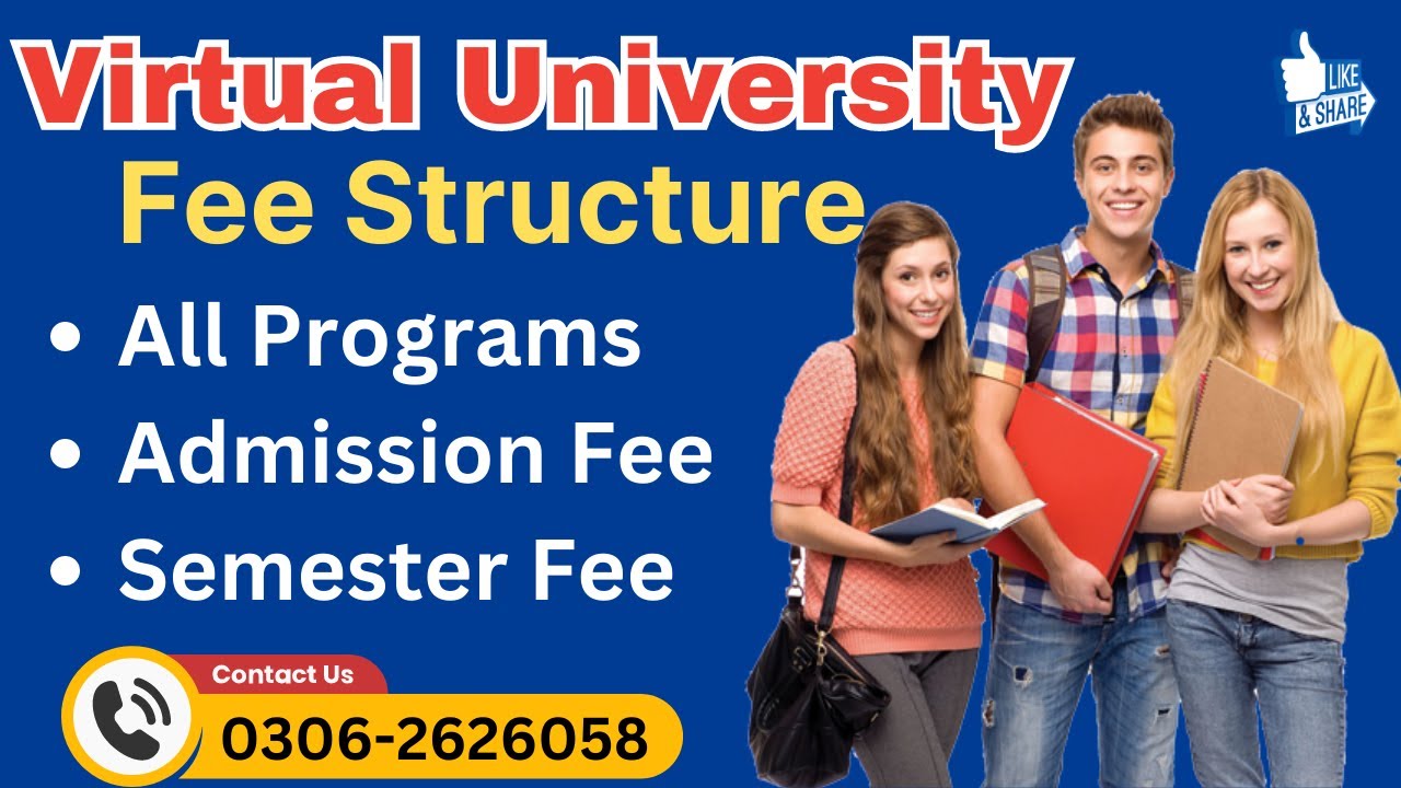 Virtual University fee structure | VU admission fees details new | VU Lahore fee calculator 2024