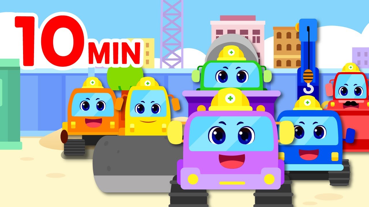 Construction Vehicle Compilation👷🏼🦺🎵| Nursery Rhymes | Vehicle Songs for Kids | Lotty Friends