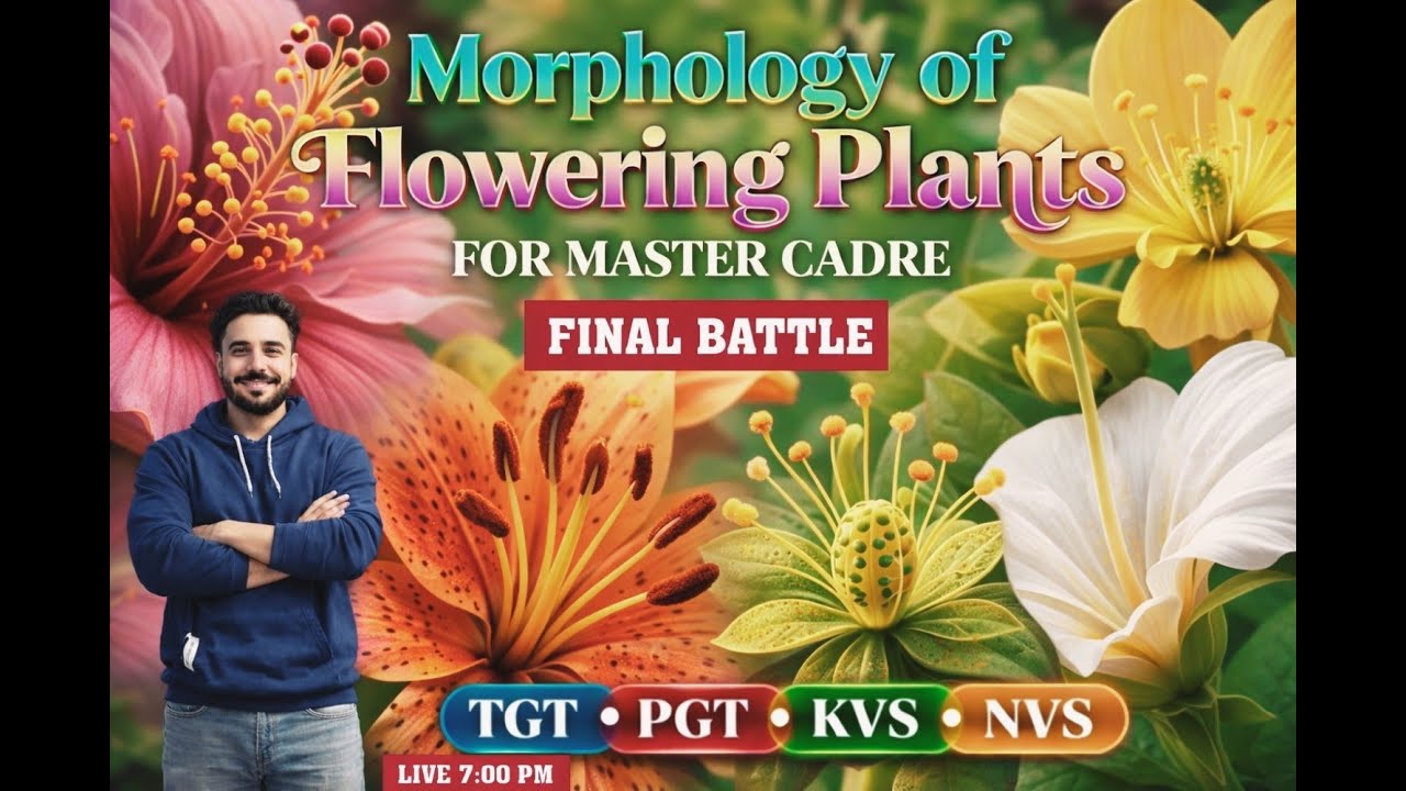 CLASS 17I MORPHOLOGY OF FLOWERING PLANTS FOR MASTER CADRE AND LECTURER CADRE TGT PGT BY GOURAV SIR