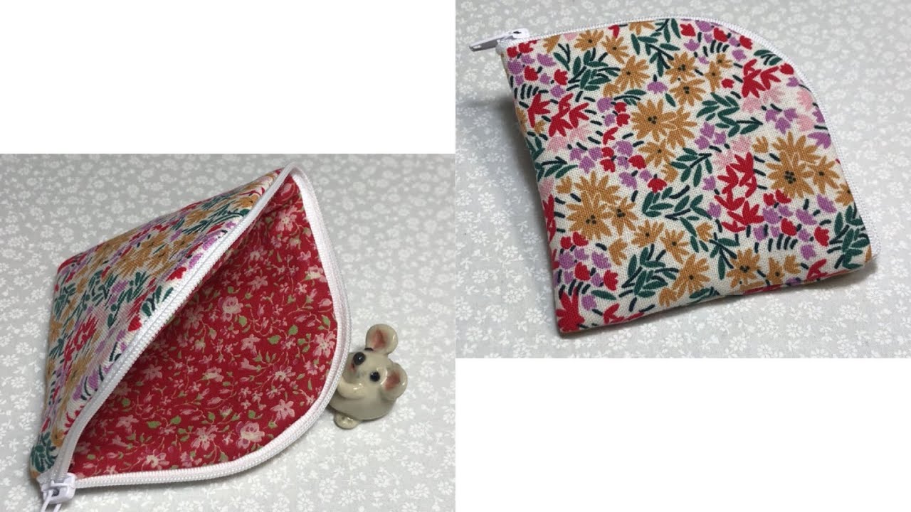シンプルに作る❣️一本ファスナーのポーチ⭐️Make it simple ❣️ Pouch with one side zipper