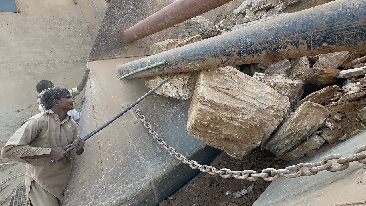 “Huge Stones Jammed in Hopper | Real Stone Crushing Machine Action | RockCrushing126