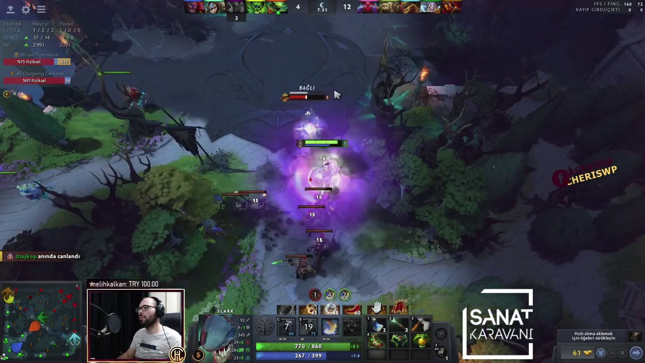 Öğretici Agresif Safe Lane Oynama Taktikleri Slark Gameplay