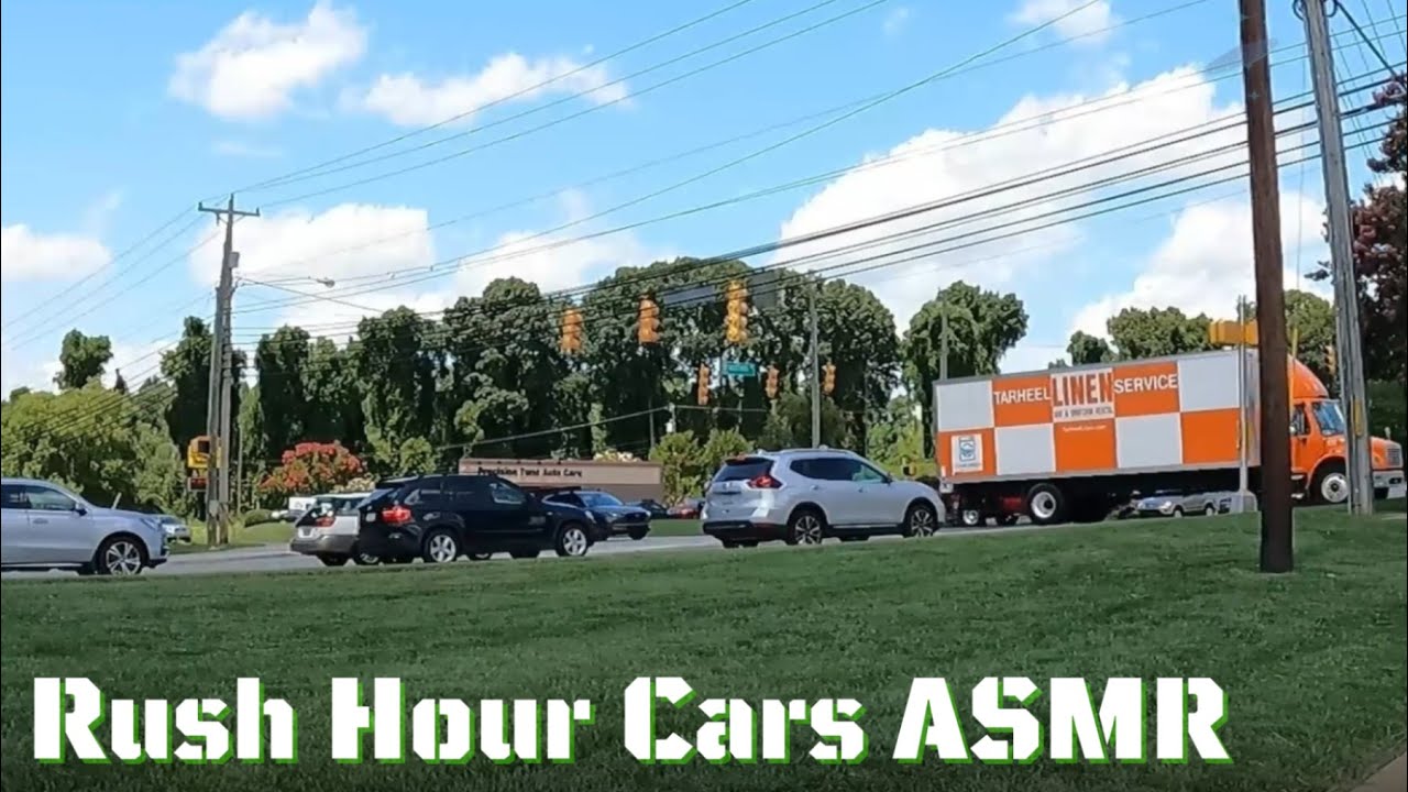 Rush Hour Cars Driving By ASMR - Greensboro, NC - Street Sounds
