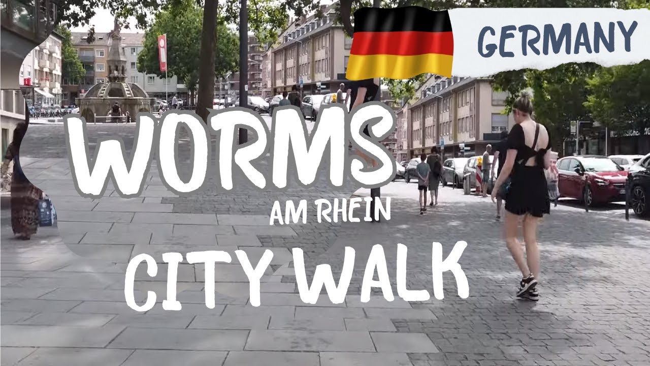 Worms Am Rhein, Walking in the City in Germany, City Worms Walking tour